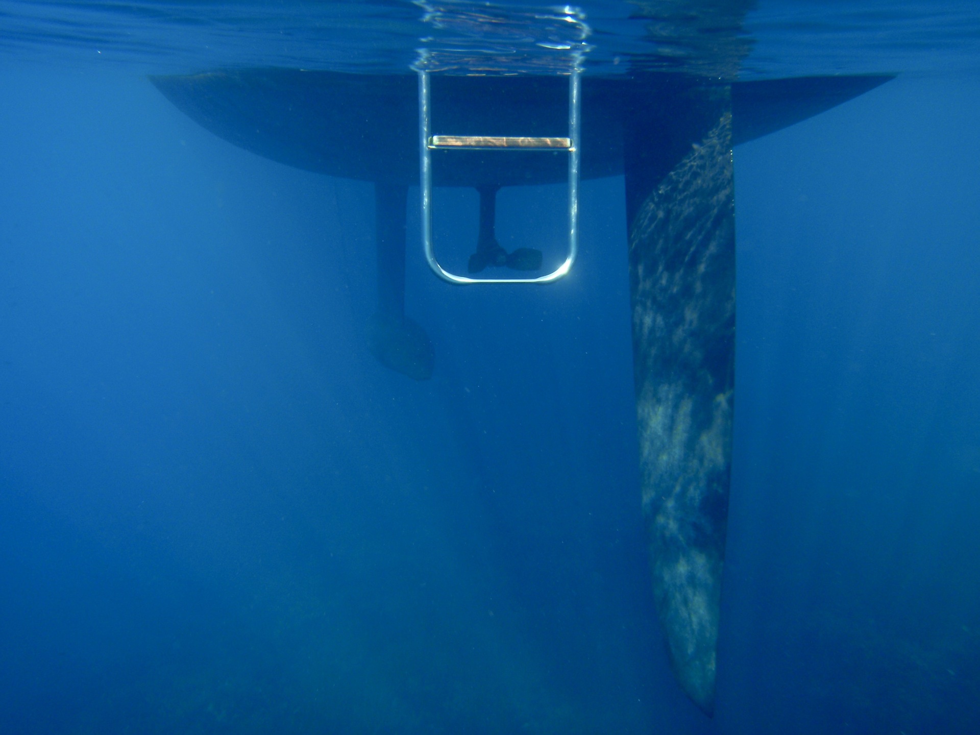 vue sous-marine d'un voilier